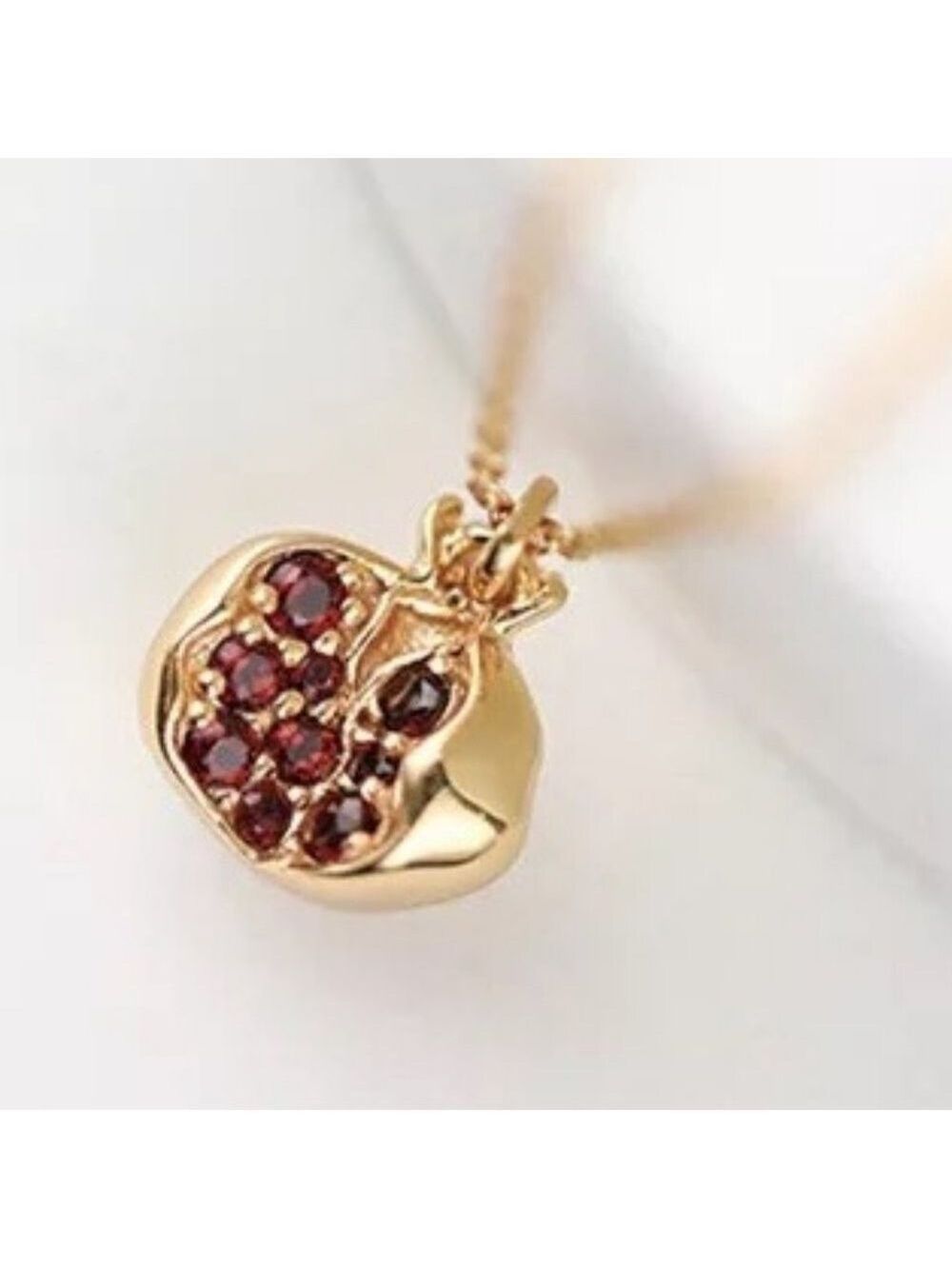 18K Gold Plated over 925 Sterling Silver Pomegranate Necklace